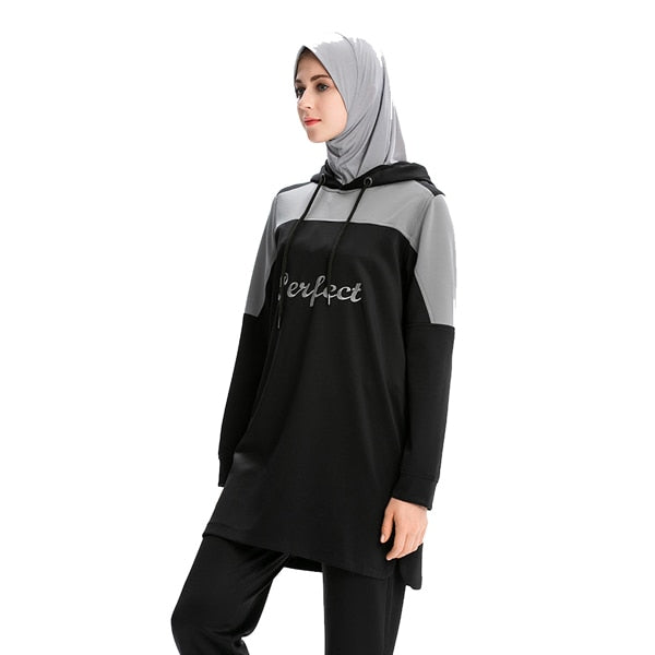 New Muslim Tracksuit Top Women Islamic dress Sweatshirt Muslim Sport Trainning Exercise Sweaters Conservative Hooded Coat Hoodie