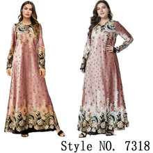 Load image into Gallery viewer, Muslim Women Long Sleeve Dubai Hijab Maxi Dress Arabic Kaftan Abaya Modest Islamic Uae Pakistani Turkey Kimono Jalabiya Dresses