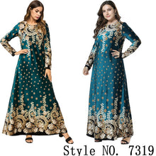 Load image into Gallery viewer, Muslim Women Long Sleeve Dubai Hijab Maxi Dress Arabic Kaftan Abaya Modest Islamic Uae Pakistani Turkey Kimono Jalabiya Dresses