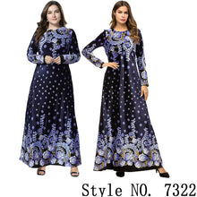 Load image into Gallery viewer, Muslim Women Long Sleeve Dubai Hijab Maxi Dress Arabic Kaftan Abaya Modest Islamic Uae Pakistani Turkey Kimono Jalabiya Dresses
