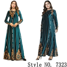 Load image into Gallery viewer, Muslim Women Long Sleeve Dubai Hijab Maxi Dress Arabic Kaftan Abaya Modest Islamic Uae Pakistani Turkey Kimono Jalabiya Dresses