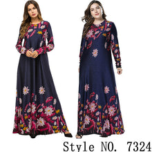 Load image into Gallery viewer, Muslim Women Long Sleeve Dubai Hijab Maxi Dress Arabic Kaftan Abaya Modest Islamic Uae Pakistani Turkey Kimono Jalabiya Dresses