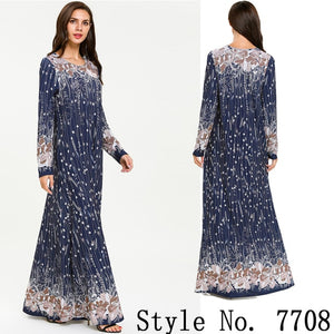 Muslim Women Long Sleeve Dubai Hijab Maxi Dress Arabic Kaftan Abaya Modest Islamic Uae Pakistani Turkey Kimono Jalabiya Dresses