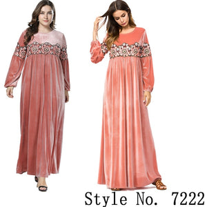 Muslim Women Long Sleeve Dubai Hijab Maxi Dress Arabic Kaftan Abaya Modest Islamic Uae Pakistani Turkey Kimono Jalabiya Dresses