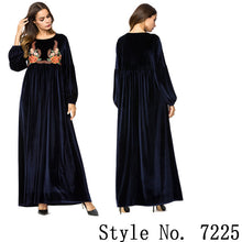 Load image into Gallery viewer, Muslim Women Long Sleeve Dubai Hijab Maxi Dress Arabic Kaftan Abaya Modest Islamic Uae Pakistani Turkey Kimono Jalabiya Dresses
