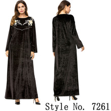Load image into Gallery viewer, Muslim Women Long Sleeve Dubai Hijab Maxi Dress Arabic Kaftan Abaya Modest Islamic Uae Pakistani Turkey Kimono Jalabiya Dresses