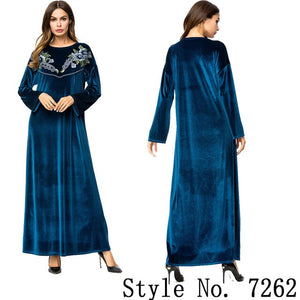 Muslim Women Long Sleeve Dubai Hijab Maxi Dress Arabic Kaftan Abaya Modest Islamic Uae Pakistani Turkey Kimono Jalabiya Dresses