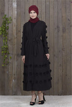 Load image into Gallery viewer, UAE Abaya Dubai Kaftan Arab Islam Women Floral Muslim Kimono Cardigan Hijab Dress Turkish Elbise Mubarak Islamic Cloting CN-093