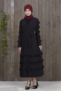 UAE Abaya Dubai Kaftan Arab Islam Women Floral Muslim Kimono Cardigan Hijab Dress Turkish Elbise Mubarak Islamic Cloting CN-093