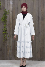 Load image into Gallery viewer, UAE Abaya Dubai Kaftan Arab Islam Women Floral Muslim Kimono Cardigan Hijab Dress Turkish Elbise Mubarak Islamic Cloting CN-093