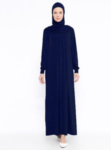 One Piece Hijab Dress Dubai Muslim Women Soild Hedded Prayer Khimar Jilbab Islam Abaya Ramadan Full Cover Worship Service Turkey