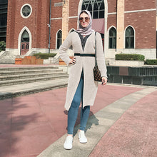 Load image into Gallery viewer, Winter Sweater Women Abaya Kimono Kaftan Dubai Turkish Hijab Muslim Dress Cardigan Islamic Clothing Abayas Caftan Kleding