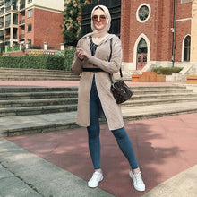 Load image into Gallery viewer, Winter Sweater Open Abaya Kimono Kaftan Dubai Turkish Hijab Muslim Dress Cardigan Women Islamic Clothing Abayas Caftan Kleding
