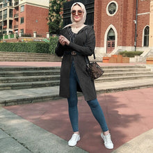 Load image into Gallery viewer, Winter Sweater Open Abaya Kimono Kaftan Dubai Turkish Hijab Muslim Dress Cardigan Women Islamic Clothing Abayas Caftan Kleding