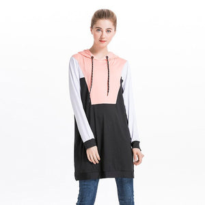New Islamic Dress Sweatshirt Muslim Tracksuit Top Sports Wear For Women Gym Run Trainning Sweaters Sleeves Hooded Coat Hoodie