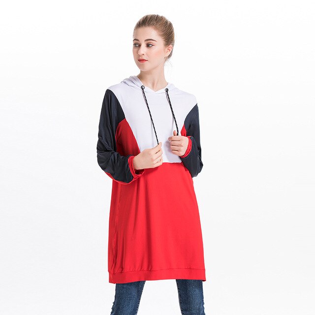 New Islamic Dress Sweatshirt Muslim Tracksuit Top Sports Wear For Women Gym Run Trainning Sweaters Sleeves Hooded Coat Hoodie