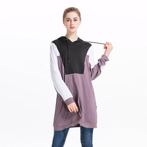 New Islamic Dress Sweatshirt Muslim Tracksuit Top Sports Wear For Women Gym Run Trainning Sweaters Sleeves Hooded Coat Hoodie