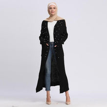 Load image into Gallery viewer, Abaya Dubai Turkey Sweater Knitted Pearls With Hijab Muslim Dress Abayas For Women Qatar Jilbab Caftan Turkish Islamic Clothing