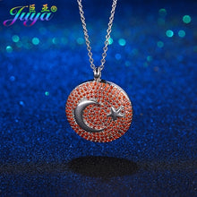 Load image into Gallery viewer, Aliexpress Dropshipping Turkish Crescent Walking Moon Suspension Pendant Sweater Necklace For Thanksgiving Day Christmas Gift