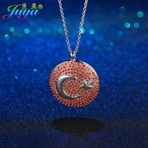 Aliexpress Dropshipping Turkish Crescent Walking Moon Suspension Pendant Sweater Necklace For Thanksgiving Day Christmas Gift