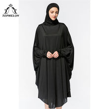 Load image into Gallery viewer, TOPMELON Worship Prayer Garment Abaya Hijab Dress Silky Long Solid Robes for Women Islamic Turkish Dress Headscarf 2018