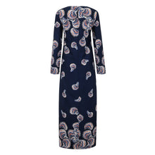 Load image into Gallery viewer, Muslim Fashion Women&#39;s Ethnic Style Print Long Sleeve Party Long Maxi Dress Robe vestido abayas for women hijab dress_3.29